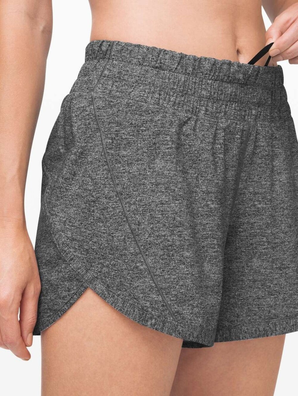 Lululemon Track That Shorts Running  5" Heather Lux Multi Black Size 4 Sport